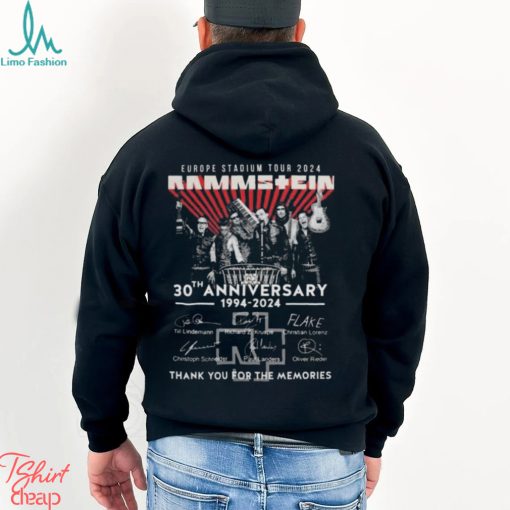 Europe Stadium Tour 2024 Rammstein Merch, Rammstein 30th Anniversary 1994 – 2024 Thank You For The Memories Signatures Shirt T Shirt Hoodie