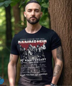 Europe Stadium Tour 2024 Rammstein Merch, Rammstein 30th Anniversary 1994 – 2024 Thank You For The Memories Signatures Shirt T Shirt Hoodie