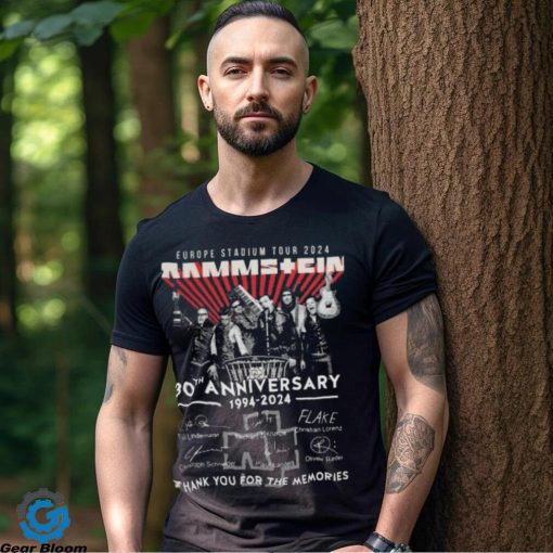 Europe Stadium Tour 2024 Rammstein Merch, Rammstein 30th Anniversary 1994 – 2024 Thank You For The Memories Signatures Shirt T Shirt Hoodie