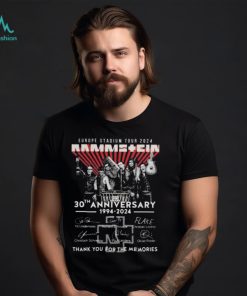 Europe Stadium Tour 2024 Rammstein Merch, Rammstein 30th Anniversary 1994 – 2024 Thank You For The Memories Signatures Shirt T Shirt Hoodie