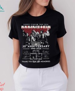 Europe Stadium Tour 2024 Rammstein Merch, Rammstein 30th Anniversary 1994 – 2024 Thank You For The Memories Signatures Shirt T Shirt Hoodie