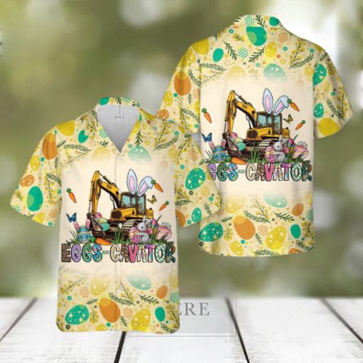 Excavator Easter Hawaiian Shirt