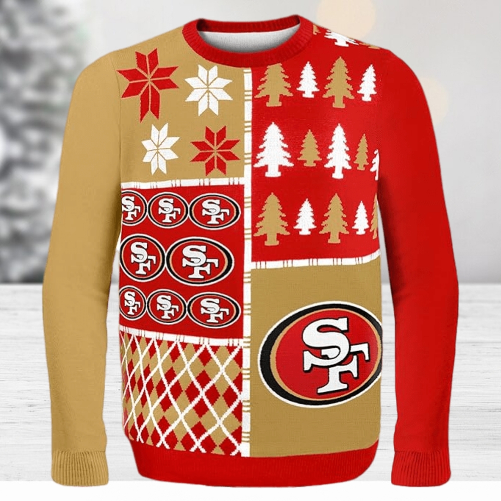 FOCO NFL San Francisco 49ers BUSY BLOCK Ugly Sweater - Limotees