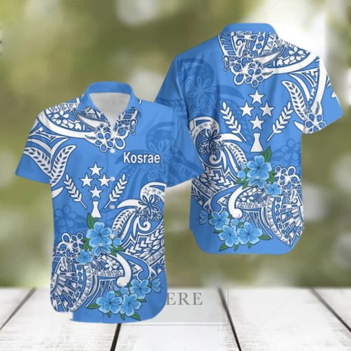 FSM Kosrae State Hawaiian Shirt Polynesian Floral Tribal