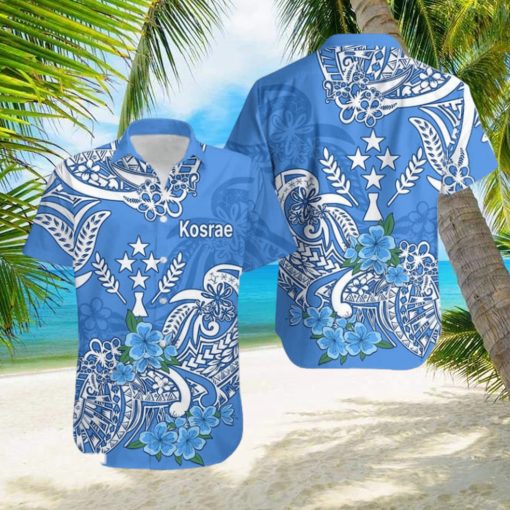 FSM Kosrae State Hawaiian Shirt Polynesian Floral Tribal