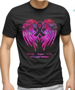 Faith Hope Love Wings Breast Cancer Awareness Back T Shirt