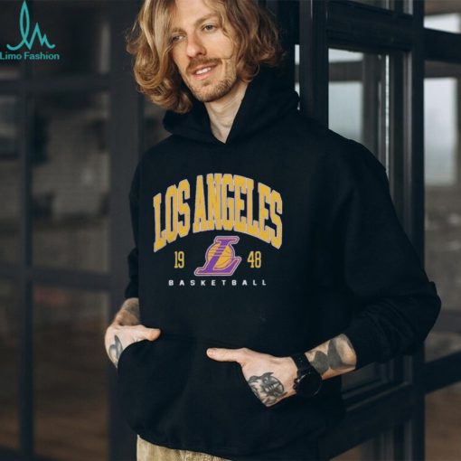 Fanatics Branded Heather Charcoal Los Angeles Lakers Foul Trouble Snow Wash Raglan Pullover shirt
