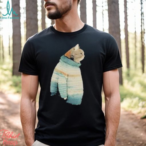 Fat Gray Cat In Shirt