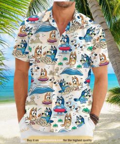 Father Day Blueydad Sandcastles And Crabs Beach Printed Hawaiian Shirt