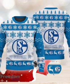 Fc Schalke 04 Big Logo Ugly Christmas Tree Blue Sweater AOP For Men And Women