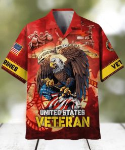 Fearless eagle embodies strength US Marine Corps Unique Proudly Served Veteran Hawaiian Shirt