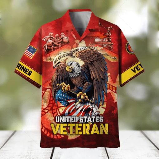 Fearless eagle embodies strength US Marine Corps Unique Proudly Served Veteran Hawaiian Shirt