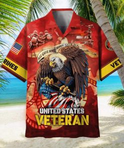 Fearless eagle embodies strength US Marine Corps Unique Proudly Served Veteran Hawaiian Shirt