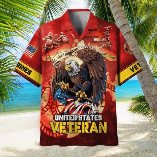 Fearless eagle embodies strength US Marine Corps Unique Proudly Served Veteran Hawaiian Shirt