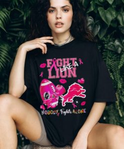 Fight like a Lion nobody fights alone Breast Cancer shirt