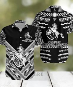 Fiji Rugby Hawaiian Shirt Sydney Nadroga Navosa Stallions Creative Style Black