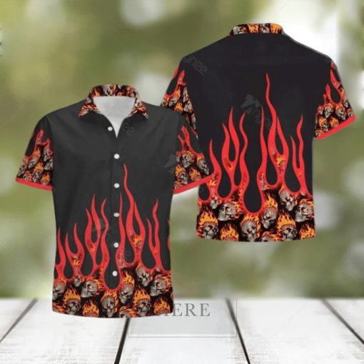 Fire Skull 3D Hawaiian Shirt