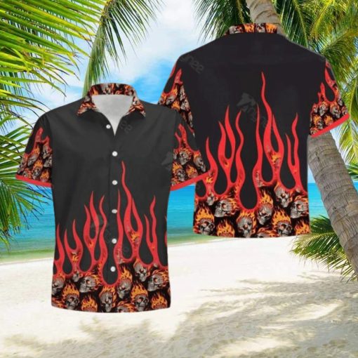 Fire Skull 3D Hawaiian Shirt