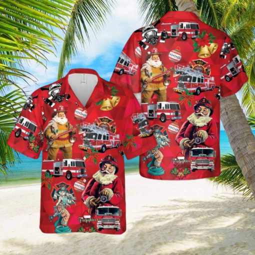 Firefighter Fire Truck Christmas Hawaiian Shirt