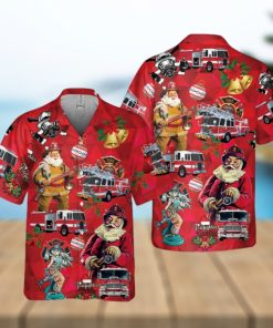 Firefighter Fire Truck Christmas Pocket Hawaiian Shirt