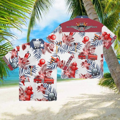 Firefighter Tropical Hawaiian Shirt