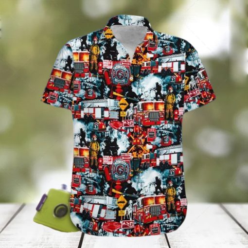 Firefighter Trucks All Over Print Hawaiian Shirt