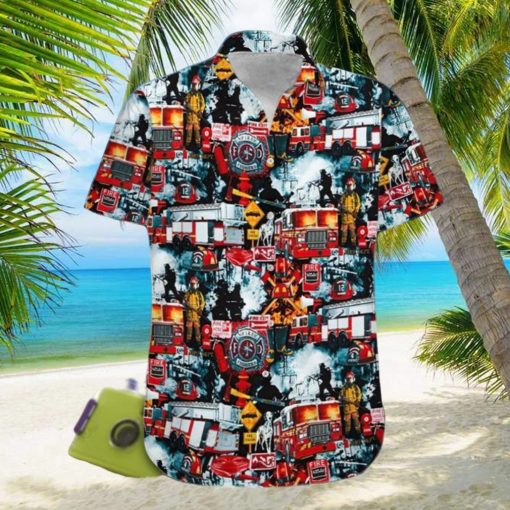 Firefighter Trucks All Over Print Hawaiian Shirt