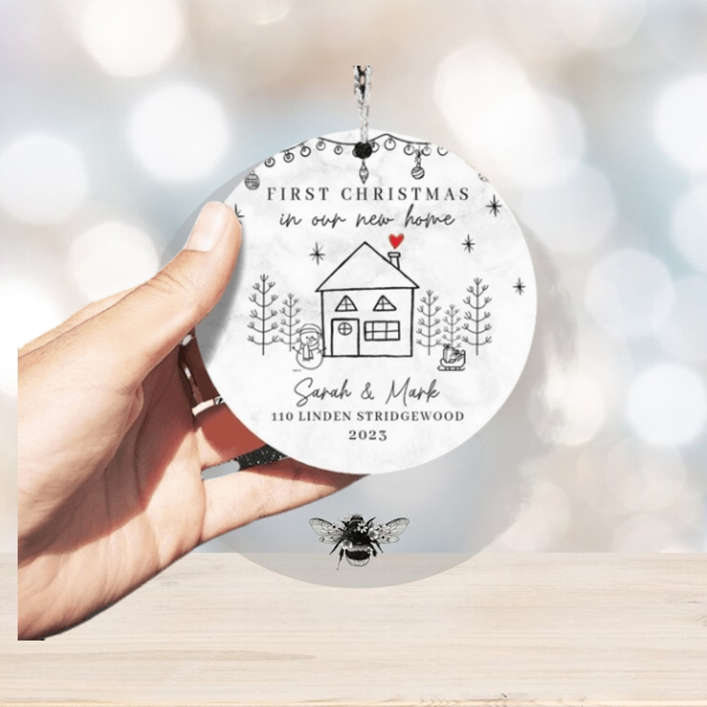 First Christmas In New Home Hanging Tree Ornament for Family Christmas in New House Personalized Ceramic Ornament, Christmas Ornament First Christmas In New Home Hanging Tree Ornament for Family Christmas in New House Personalized Ceramic Ornament, Christmas Ornament