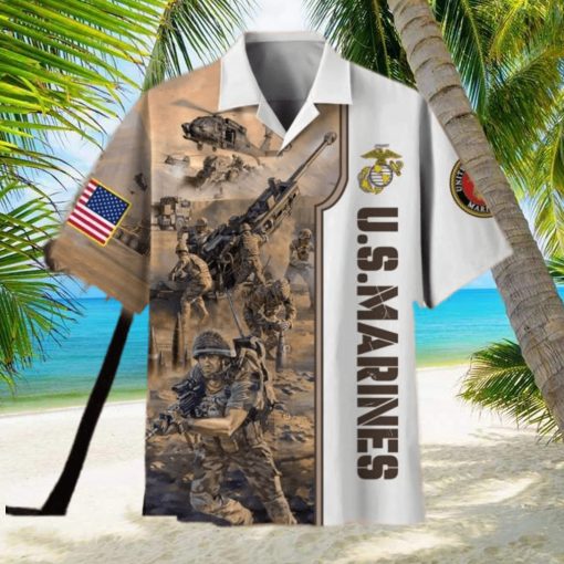 Flag’s symbolism represents sacrifice US Marine Corps Proudly Served Hawaiian Shirt For Veterans