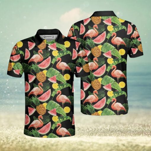 Flamingo Hawaiian Shirt Tropical Fruit Beach Gift For Friend