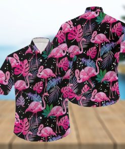 Flamingo Hawaiian Shirt Tropical Palm Leaves Gift For Summer Holiday