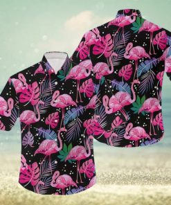 Flamingo Hawaiian Shirt Tropical Palm Leaves Gift For Summer Holiday