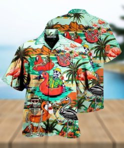 Flamingo Skull In Hawaii Hawaiian Shirt Gift For Beach Vacation