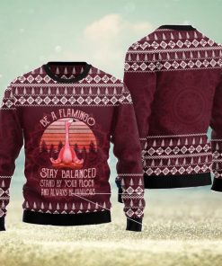 Flamingo Yoga Ugly Christmas Sweater AOP All Over Printed Sweater