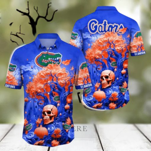 Florida Gators Halloween Trending Skull 3D Hawaiian Shirt For Fans Gift Christmas Men And Women