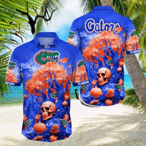 Florida Gators Halloween Trending Skull 3D Hawaiian Shirt For Fans Gift Christmas Men And Women