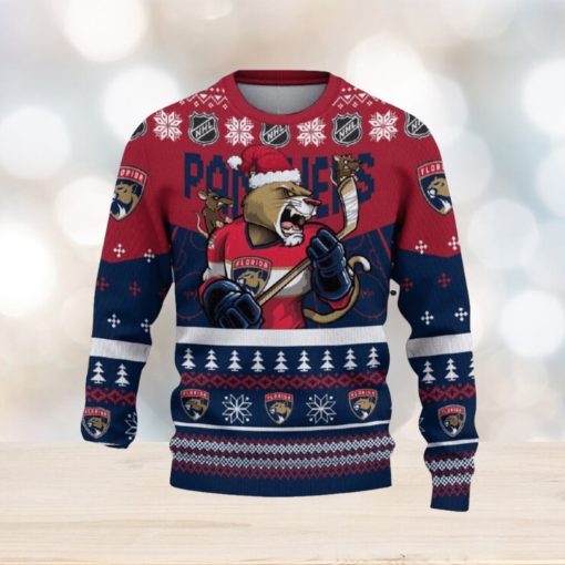 Florida Panthers Funny Ugly Christmas Sweater Angry For Men And Women Custom Name Gift Fans