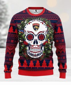 Florida Panthers Skull Flower Ugly Xmas Ugly Christmas Sweater Best Christmas Gift Ideas