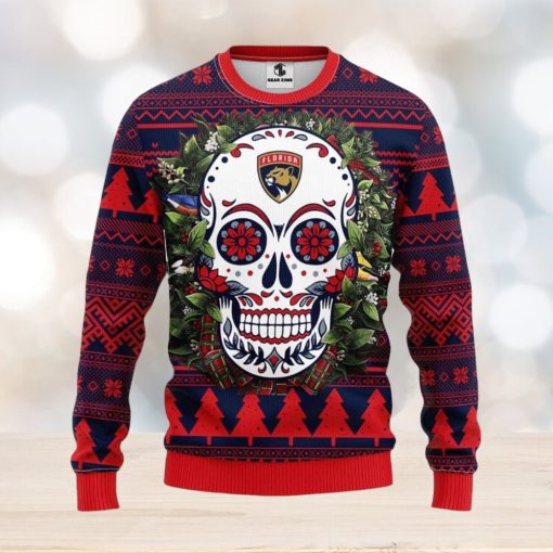 Florida Panthers Skull Flower Ugly Xmas Ugly Christmas Sweater Best Christmas Gift Ideas