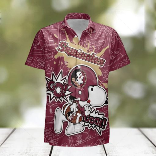 Florida State Seminoles Snoopy Peanut Team Playing Football Hawaiian Shirt