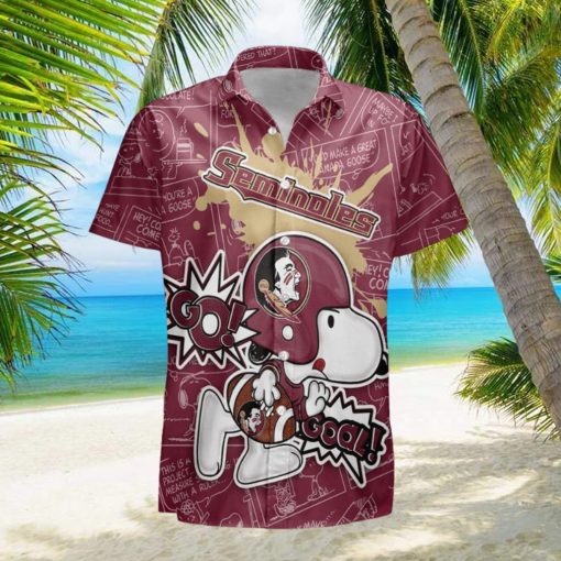 Florida State Seminoles Snoopy Peanut Team Playing Football Hawaiian Shirt