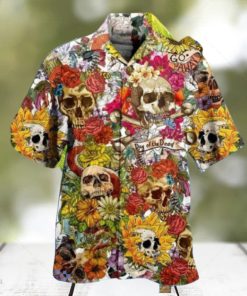 Flower Skull Hawaiian Shirt Best Gift For Men Women