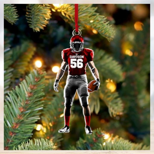 Football Player Custom Ornaments Gift For Football Lovers   Christmas Gift For Football Player