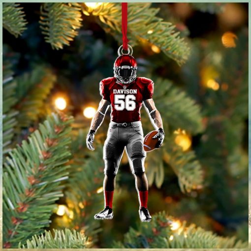 Football Player Custom Ornaments Gift For Football Lovers   Christmas Gift For Football Player