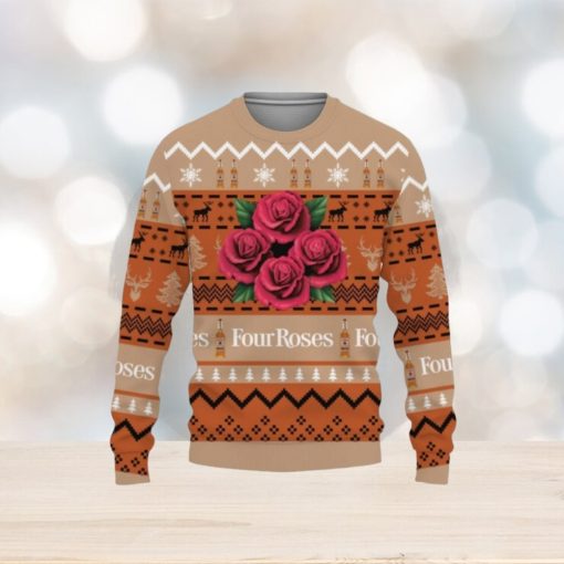 Four Roses Whiskey Beers Lover Cute Gift Ugly Christmas Sweater Christmas Gift Ideas