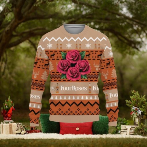 Four Roses Whiskey Beers Lover Cute Gift Ugly Christmas Sweater Christmas Gift Ideas