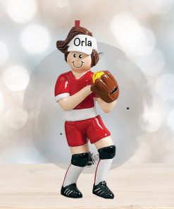 Free Customization in 24 Hours – Girl Softball Ornament with Name