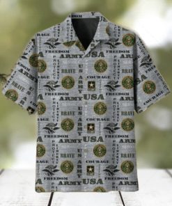 Freedom Honor Protect Mutiservice US Army Hawaiian Shirt Veteran