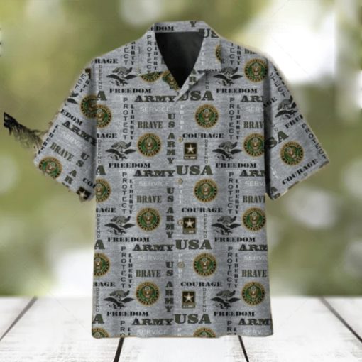 Freedom Honor Protect Mutiservice US Army Hawaiian Shirt Veteran