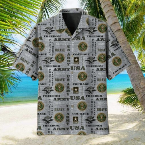 Freedom Honor Protect Mutiservice US Army Hawaiian Shirt Veteran